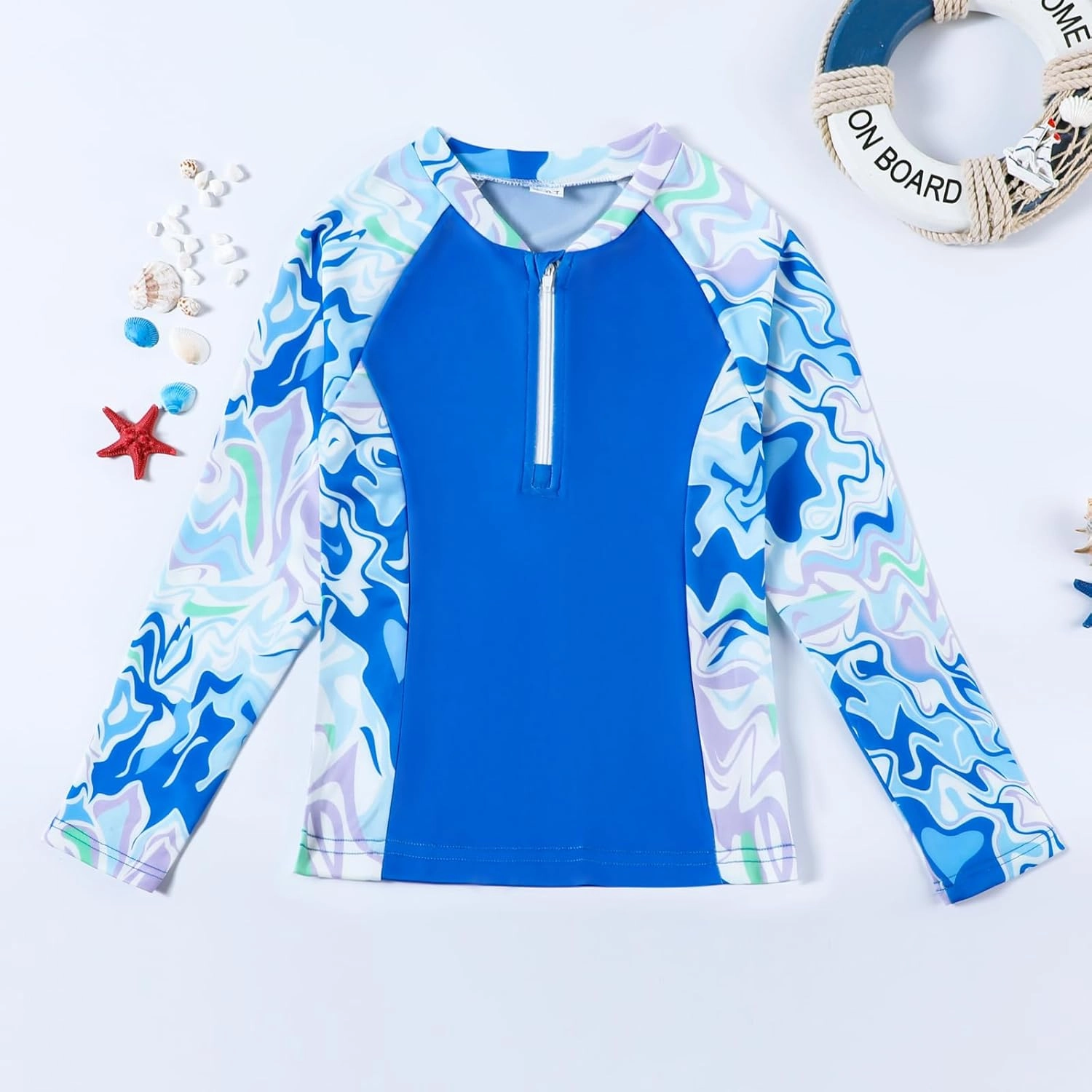 Toddler Girls Long Sleeve Swimsuits Girl Swimwear Little Girls Swimsuits 2 Pieces Toddler Rash Guard Swimsuit Print