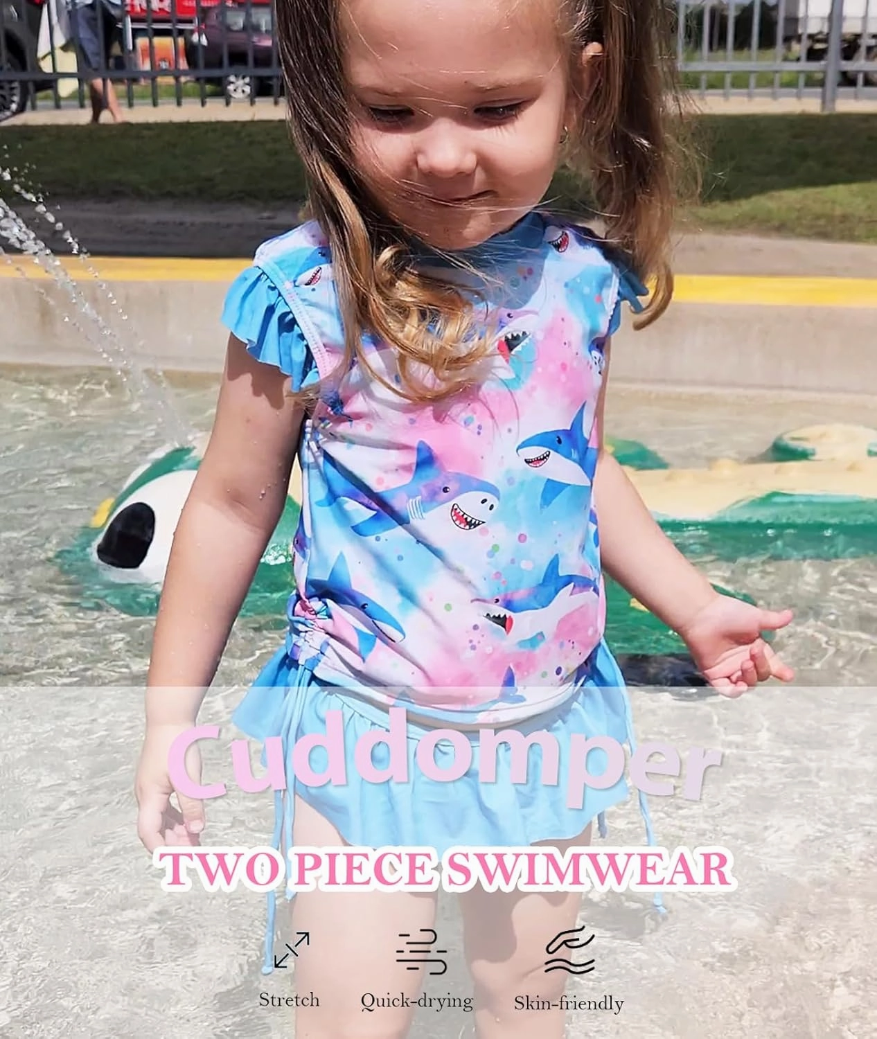 Toddler Girls Swimsuit Cute 2 Piece Tankini Bathing Suit Ruffle Beach Bikini Summer Swimwear 2-6T