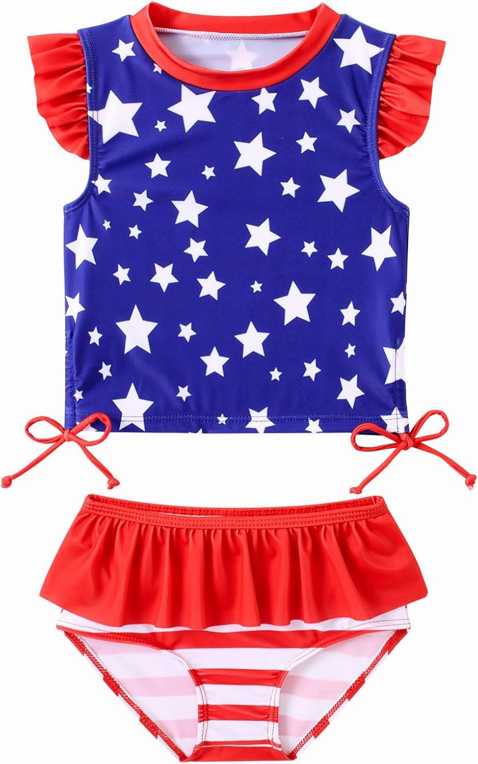 Toddler Girls Swimsuit Cute 2 Piece Tankini Bathing Suit Ruffle Beach Bikini Summer Swimwear 2-6T