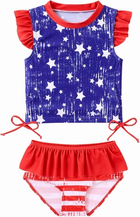 Toddler Girls Swimsuit Cute 2 Piece Tankini Bathing Suit Ruffle Beach Bikini Summer Swimwear 2-6T
