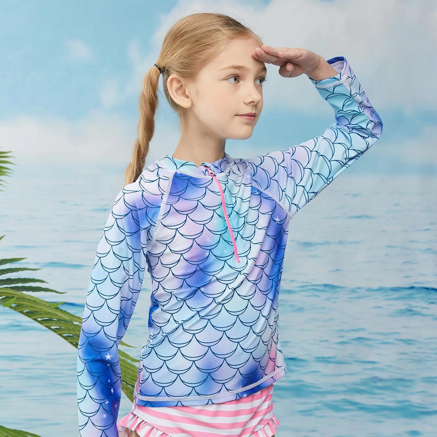 Toddler Girls Swimsuit Rash Guard Sets 2-Piece Bathing Suits UPF 50  Summer Kids Swimwear 2-7T
