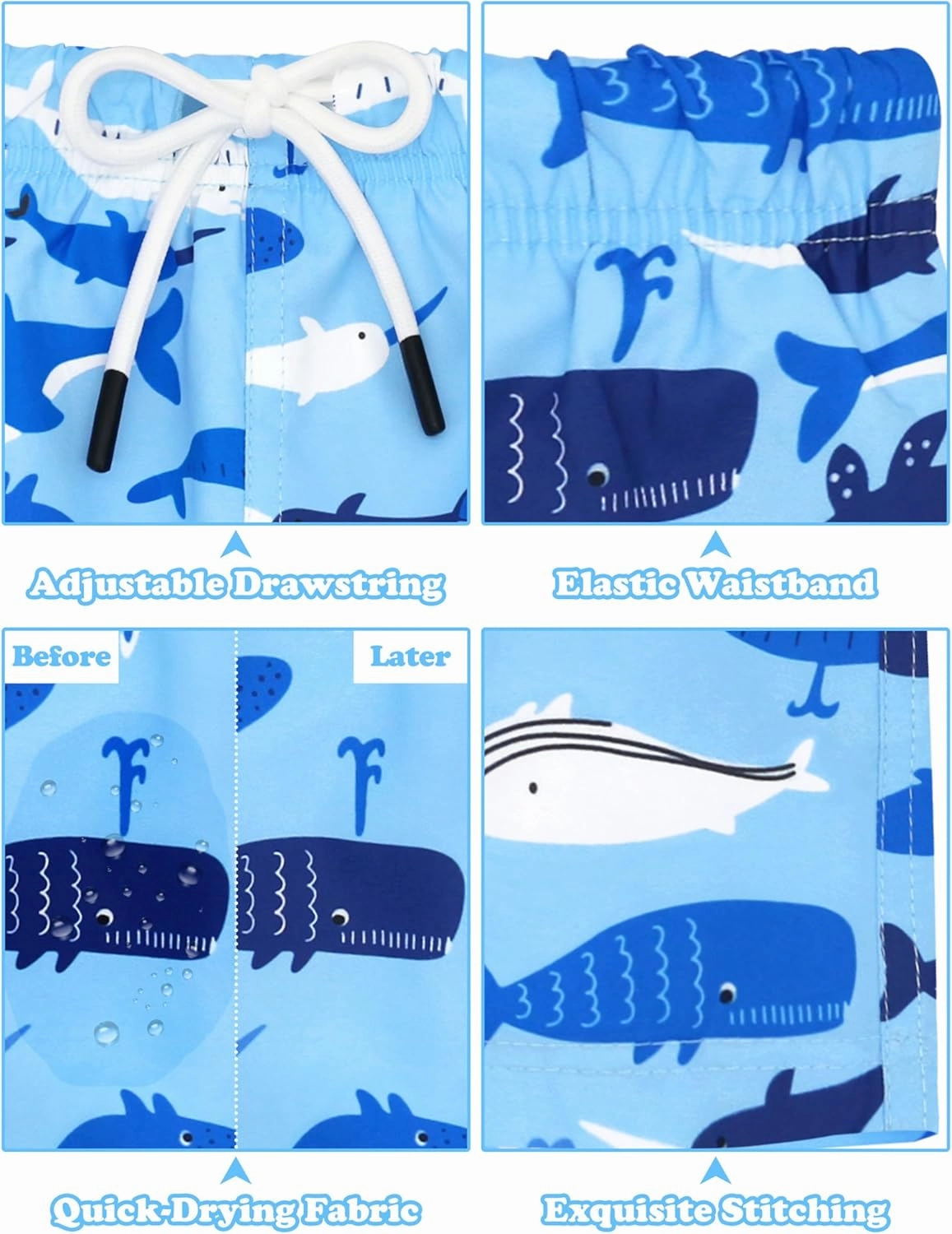 Toddler Swim Trunks Quick Dry Toddler Bathing Suits for Boys Swim Shorts Baby Swimsuit Boys Board Shorts Kids Swimwear