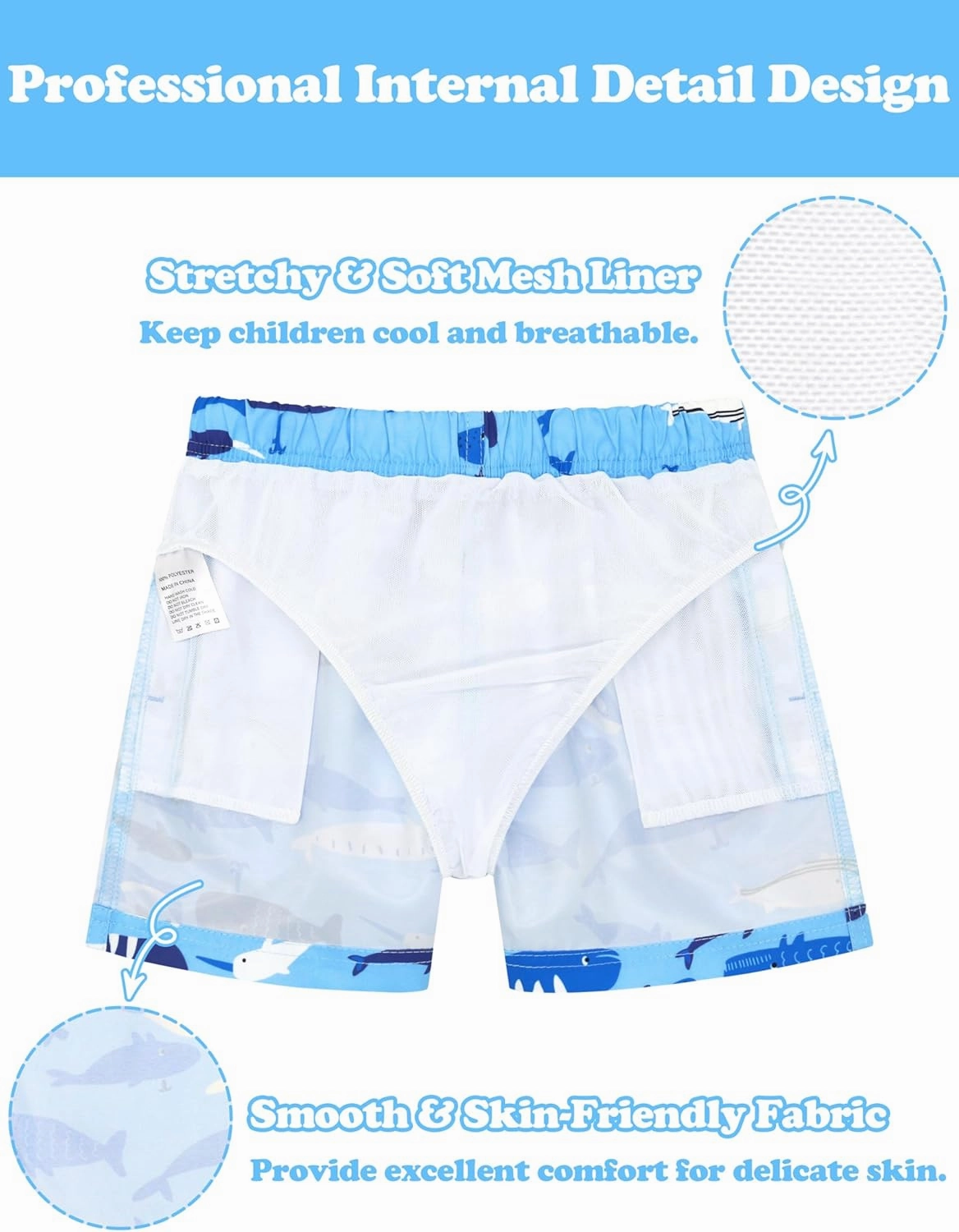 Toddler Swim Trunks Quick Dry Toddler Bathing Suits for Boys Swim Shorts Baby Swimsuit Boys Board Shorts Kids Swimwear