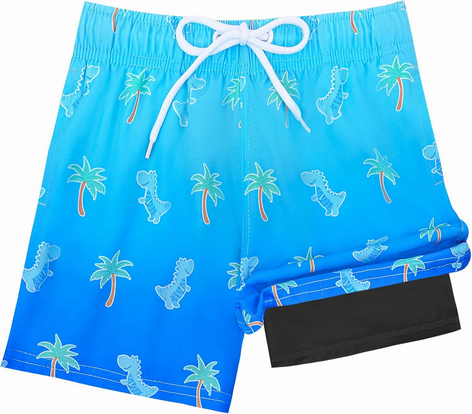 Toddler Swim Trunks with Compression Liner Quick Dry Toddler Bathing Suits Boys Swim Shorts Swimsuit Kids Swimwear