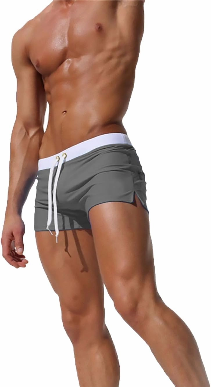 TONLEN Mens Swimwear Short Swim Trunks with Zipper Pocket