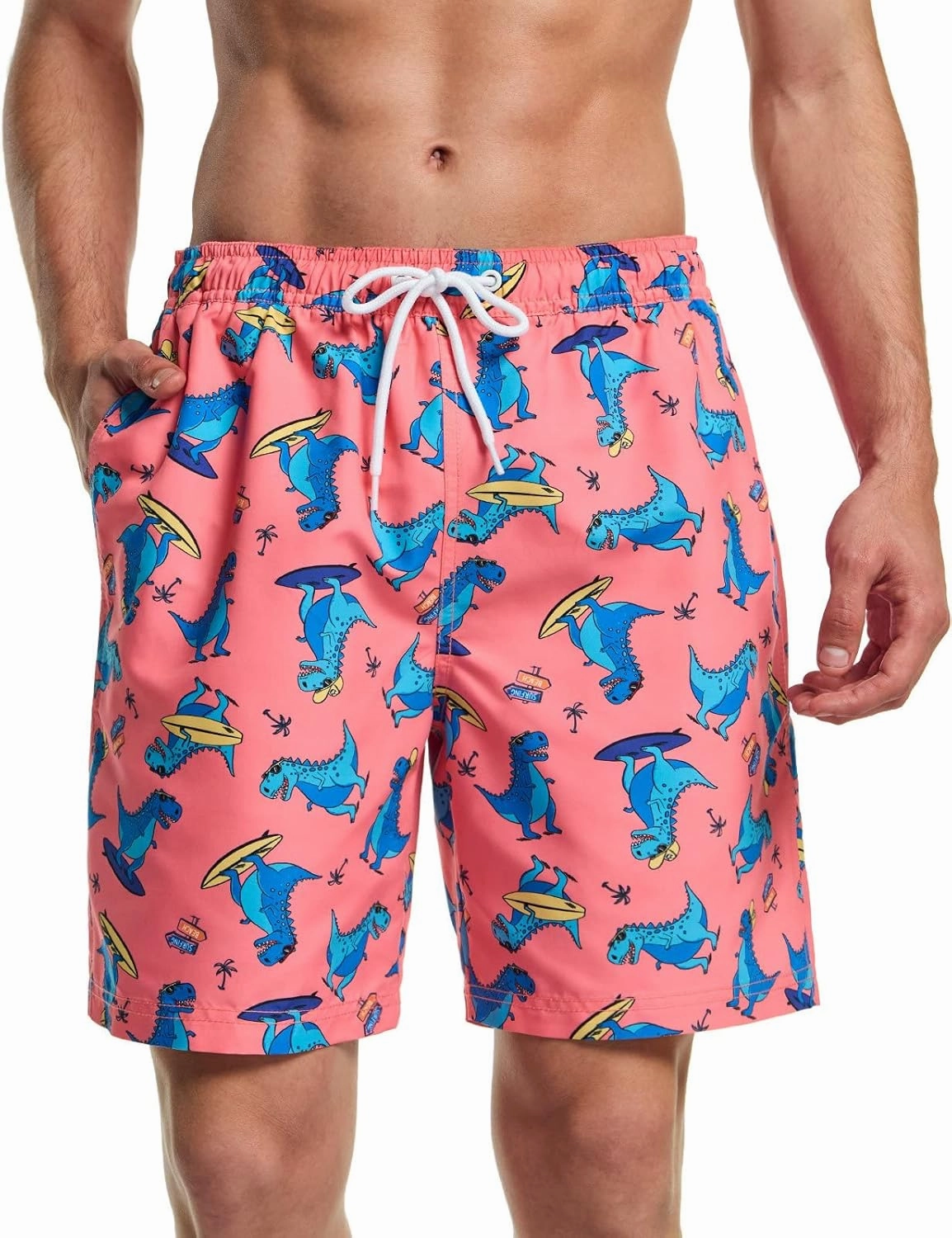 TSLA Men's Swim Trunks, Quick Dry Beach Swimming Board Shorts, Bathing Suits with Inner Mesh Lining and Pockets