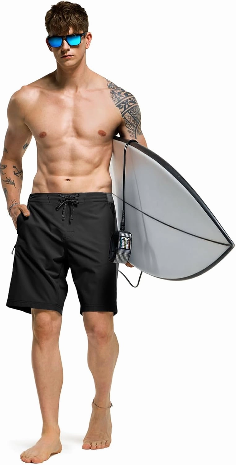 TSLA Men's Swim Trunks, Quick Dry Swimming Beach Board Shorts, Lightweight Swimwear Bathing Suits with Pockets