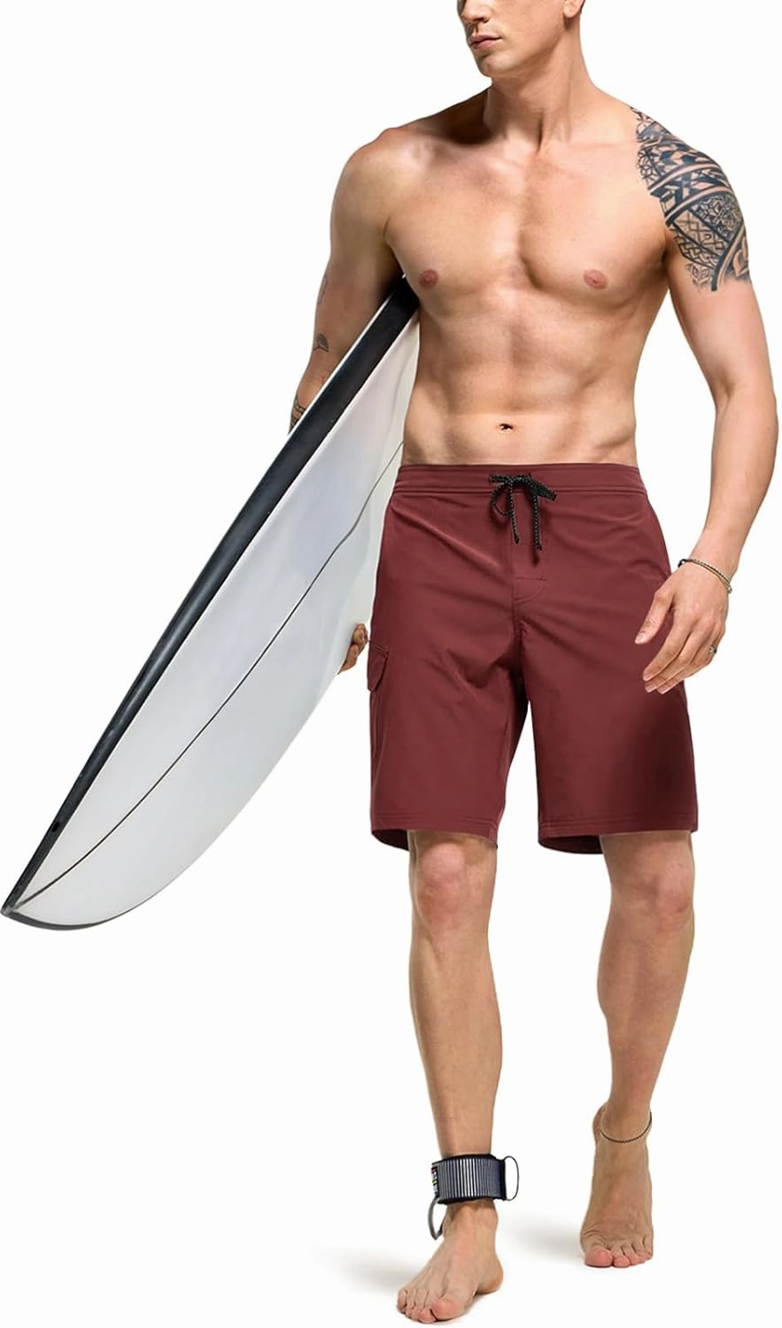 TSLA Men's Swim Trunks, Quick Dry Swimming Beach Board Shorts, Lightweight Swimwear Bathing Suits with Pockets