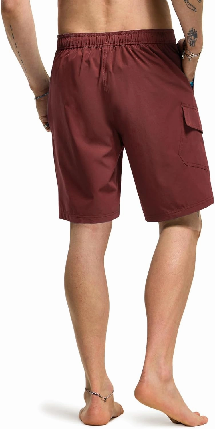 TSLA Men's Swim Trunks, Quick Dry Swimming Beach Board Shorts, Lightweight Swimwear Bathing Suits with Pockets