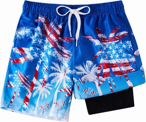 TUONROAD Boys Swim Trunks with Compression Liner Quick Dry Board Shorts with Boxer Brief Lined Bathing Suit 8-20 Years
