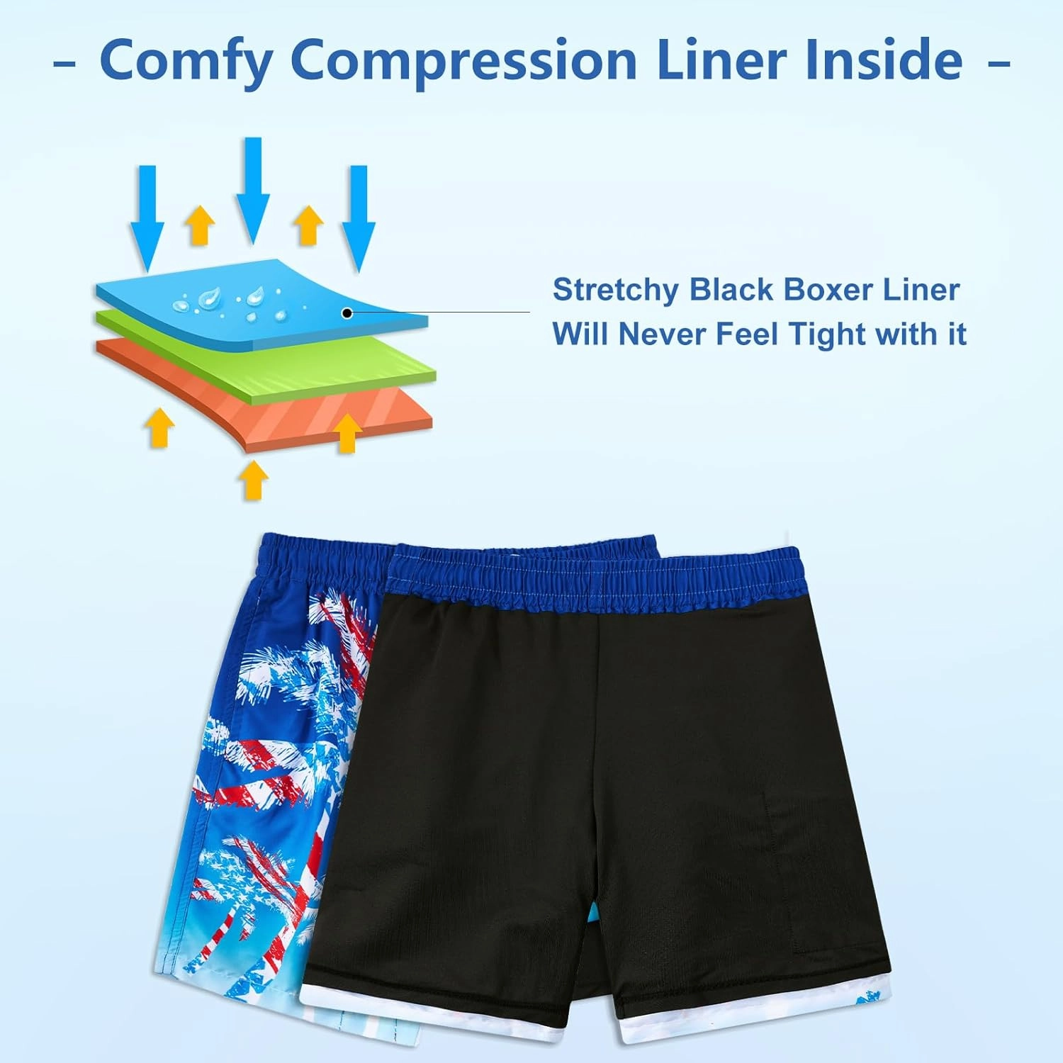 TUONROAD Boys Swim Trunks with Compression Liner Quick Dry Board Shorts with Boxer Brief Lined Bathing Suit 8-20 Years