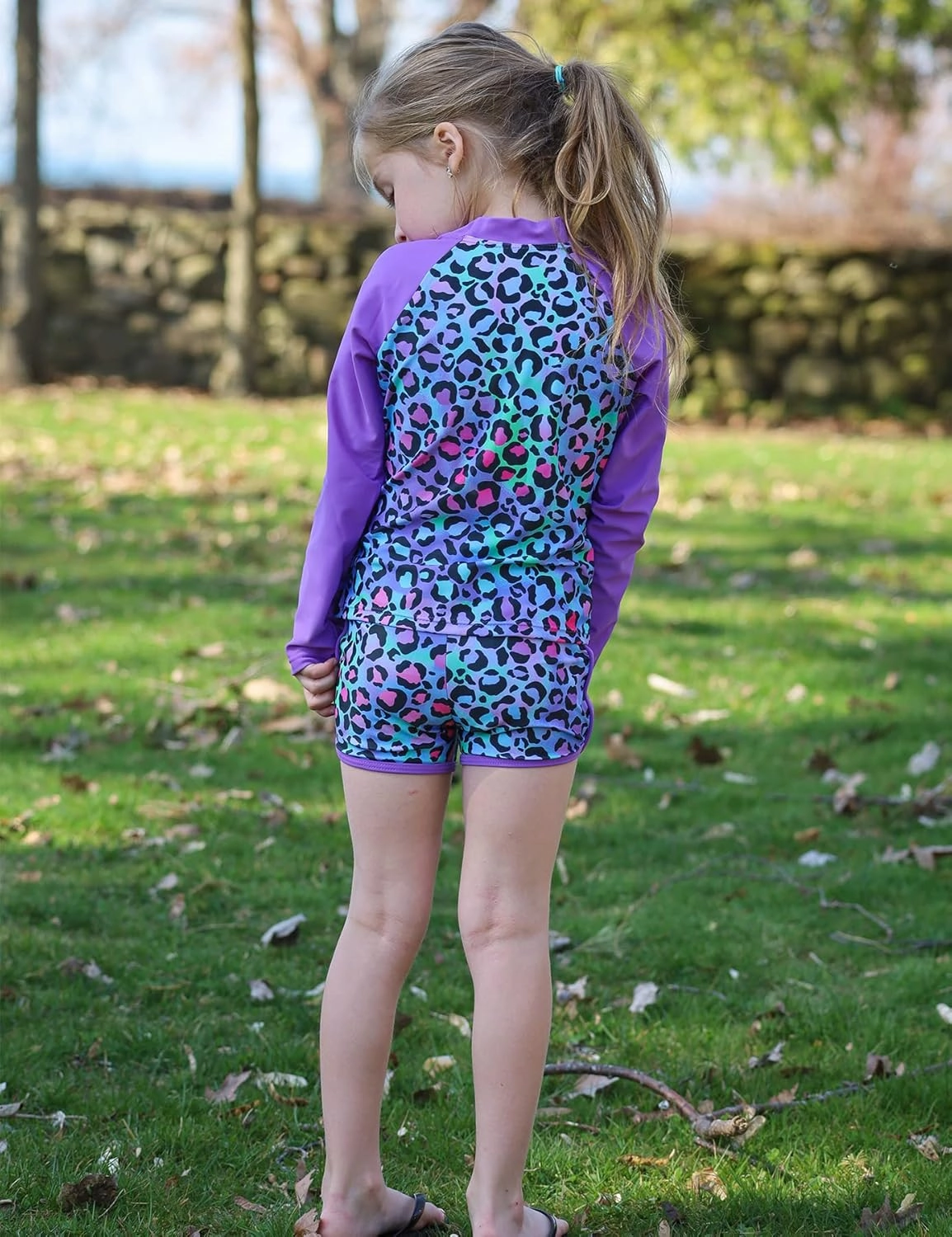 TUONROAD Girls 2 Pieces Rash Guard Swimsuit Long Sleeve Tankini for 4-10 Years