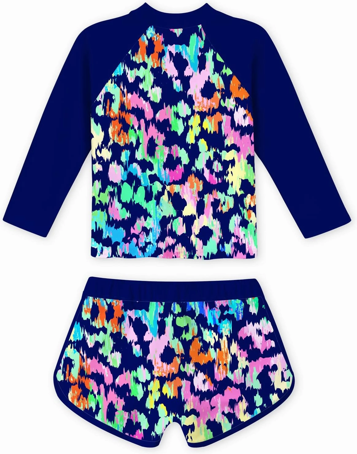 TUONROAD Girls 2 Pieces Rash Guard Swimsuit Long Sleeve Tankini for 4-10 Years