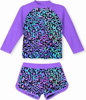 TUONROAD Girls 2 Pieces Rash Guard Swimsuit Long Sleeve Tankini for 4-10 Years