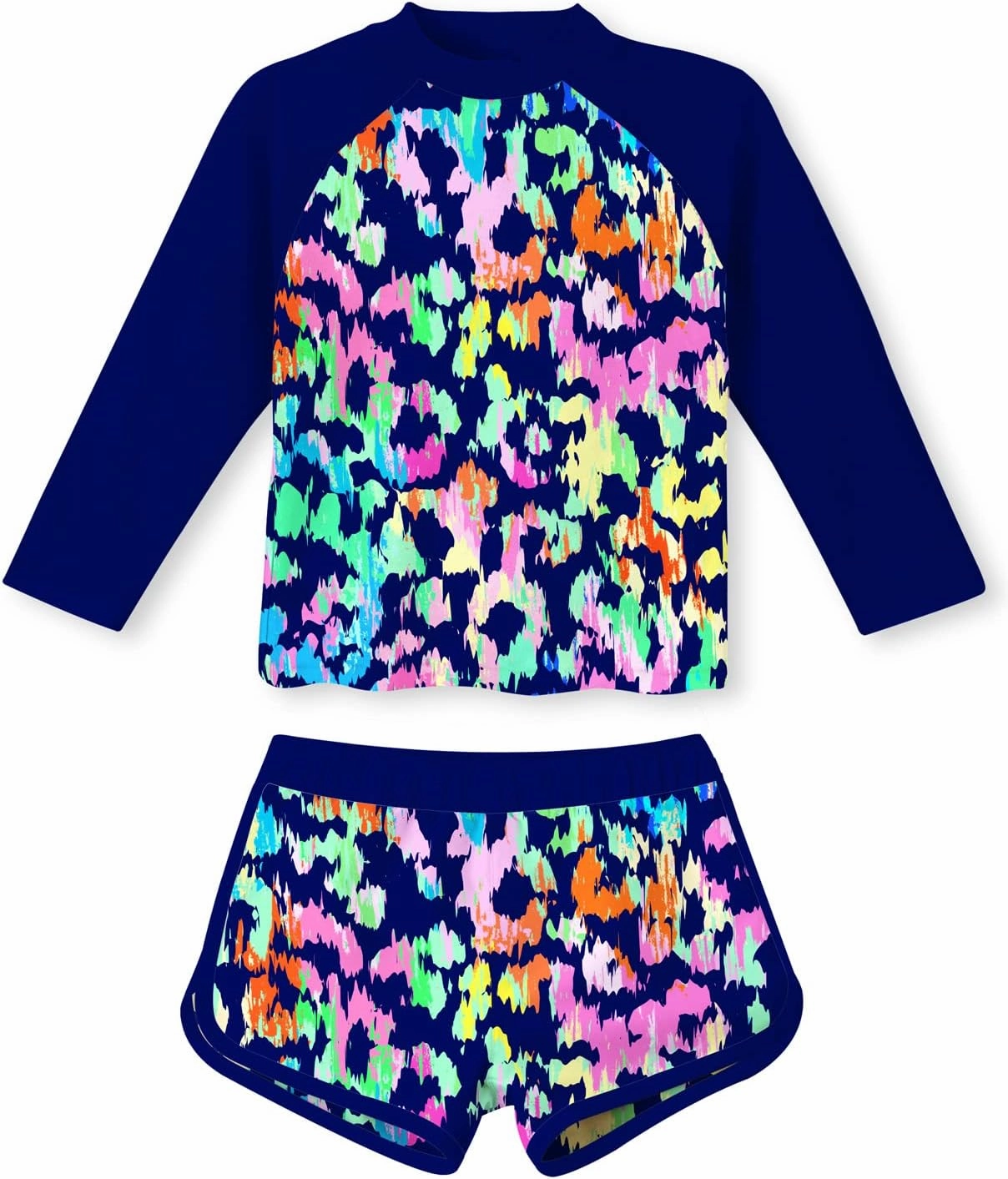 TUONROAD Girls 2 Pieces Rash Guard Swimsuit Long Sleeve Tankini for 4-10 Years