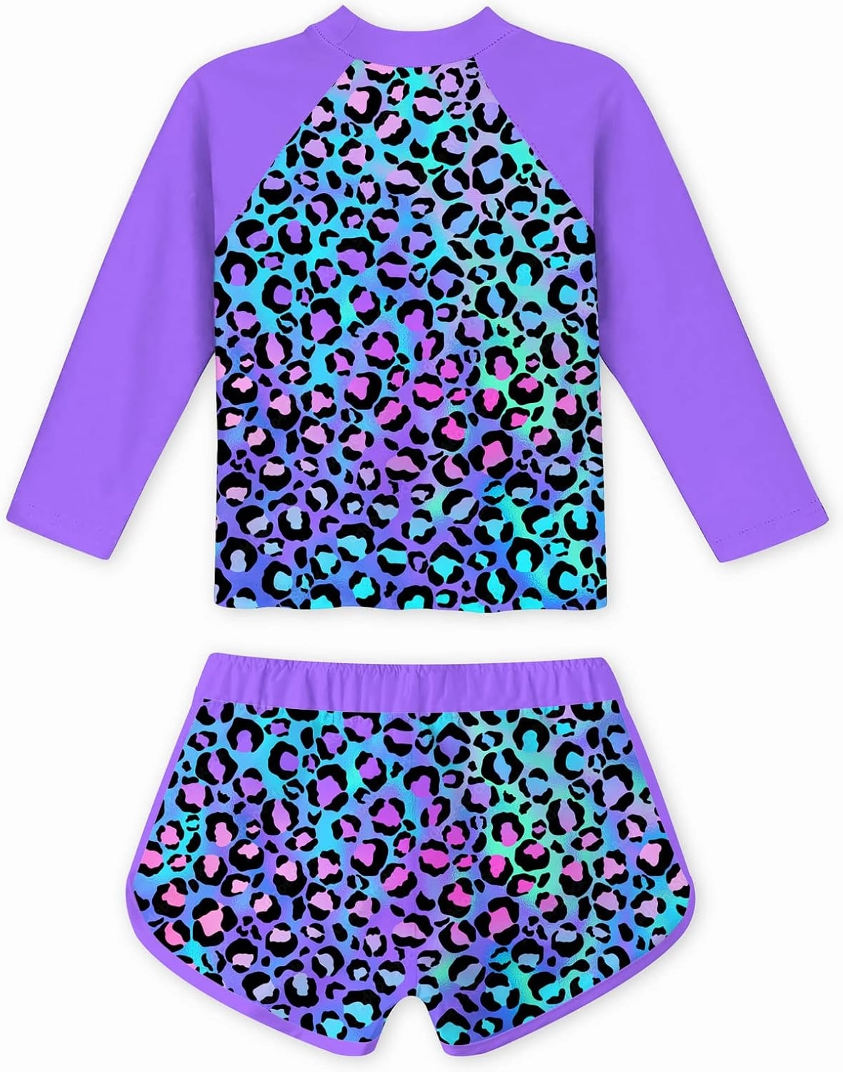 TUONROAD Girls 2 Pieces Rash Guard Swimsuit Long Sleeve Tankini for 4-10 Years