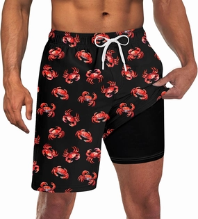 TUONROAD Mens Swim Trunks with Compression Liner 2 in 1 Board Shorts 9 Inch Quick Dry Swimming Trunks with Pockets