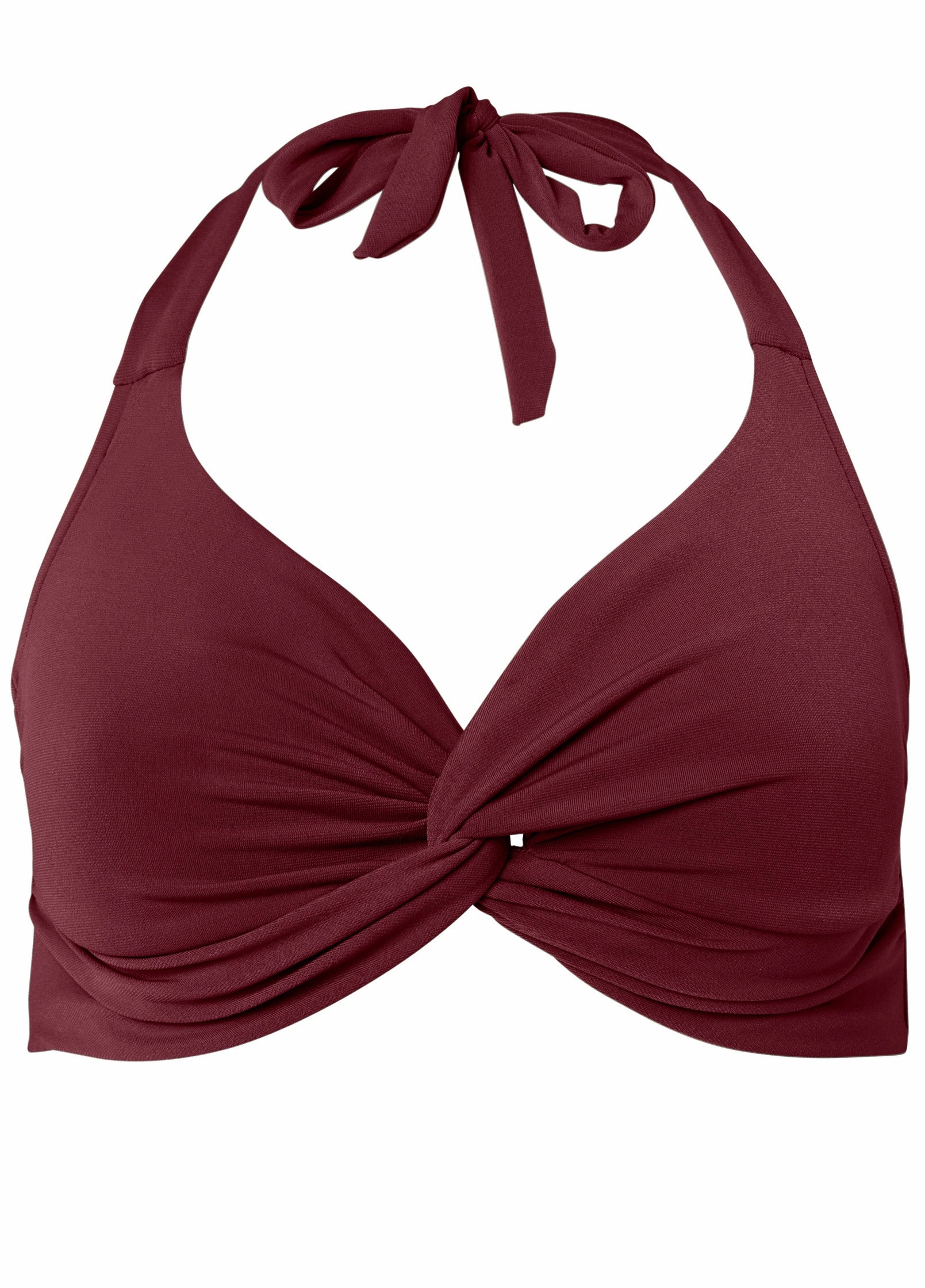 Twist Front Halter Top - Dark Mahogany