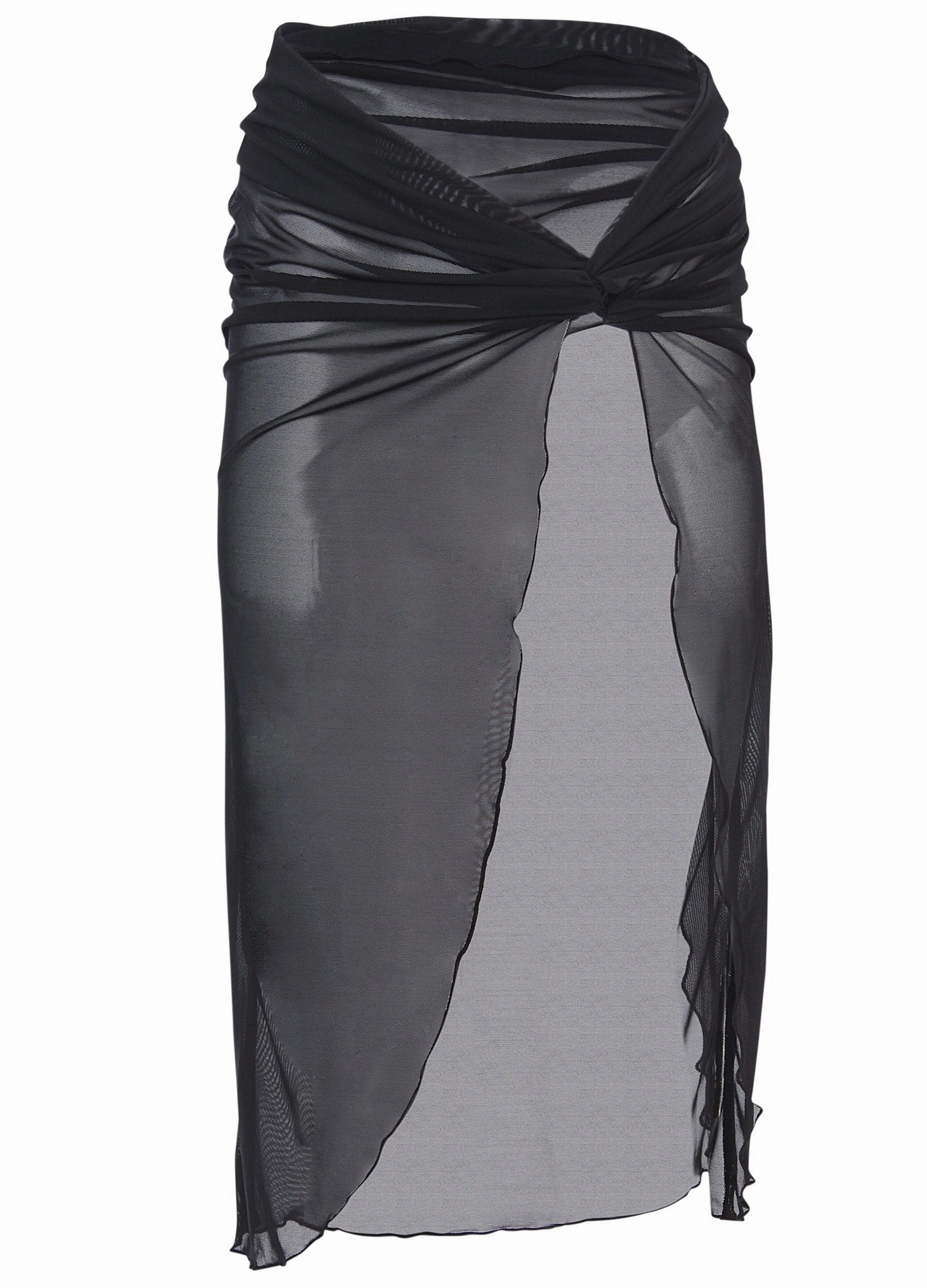 Twist Front Mesh Cover-Up - Black