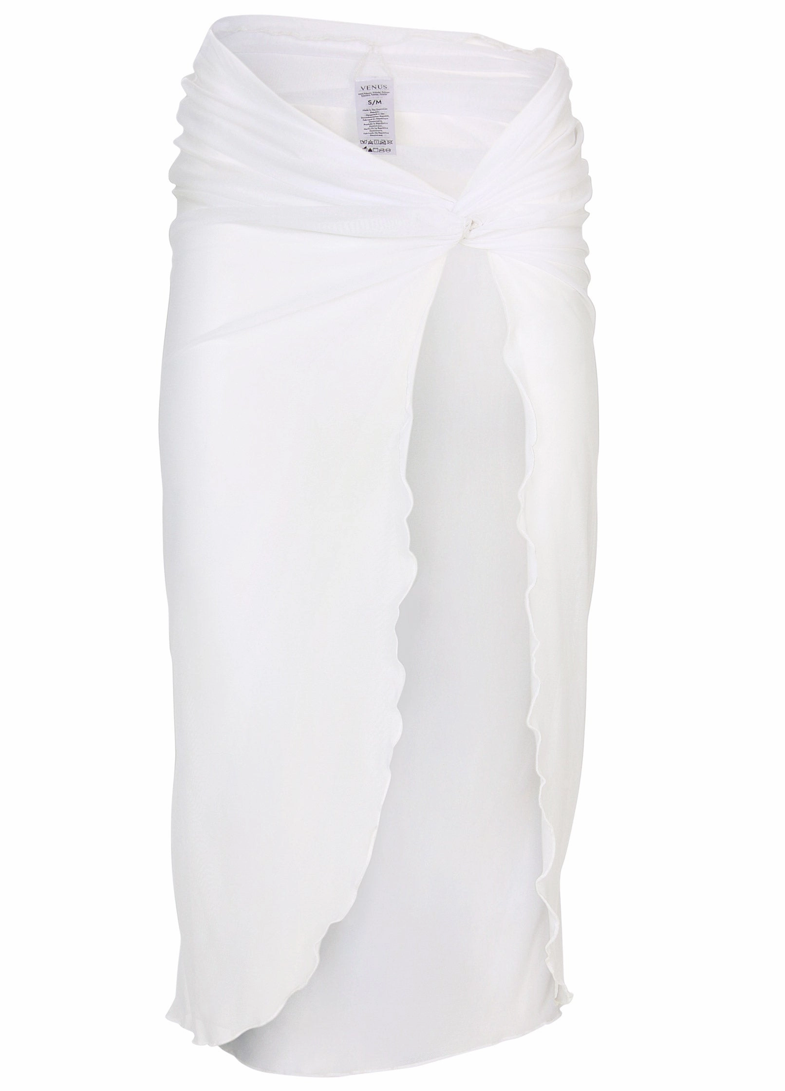 Twist Front Mesh Cover-Up - White