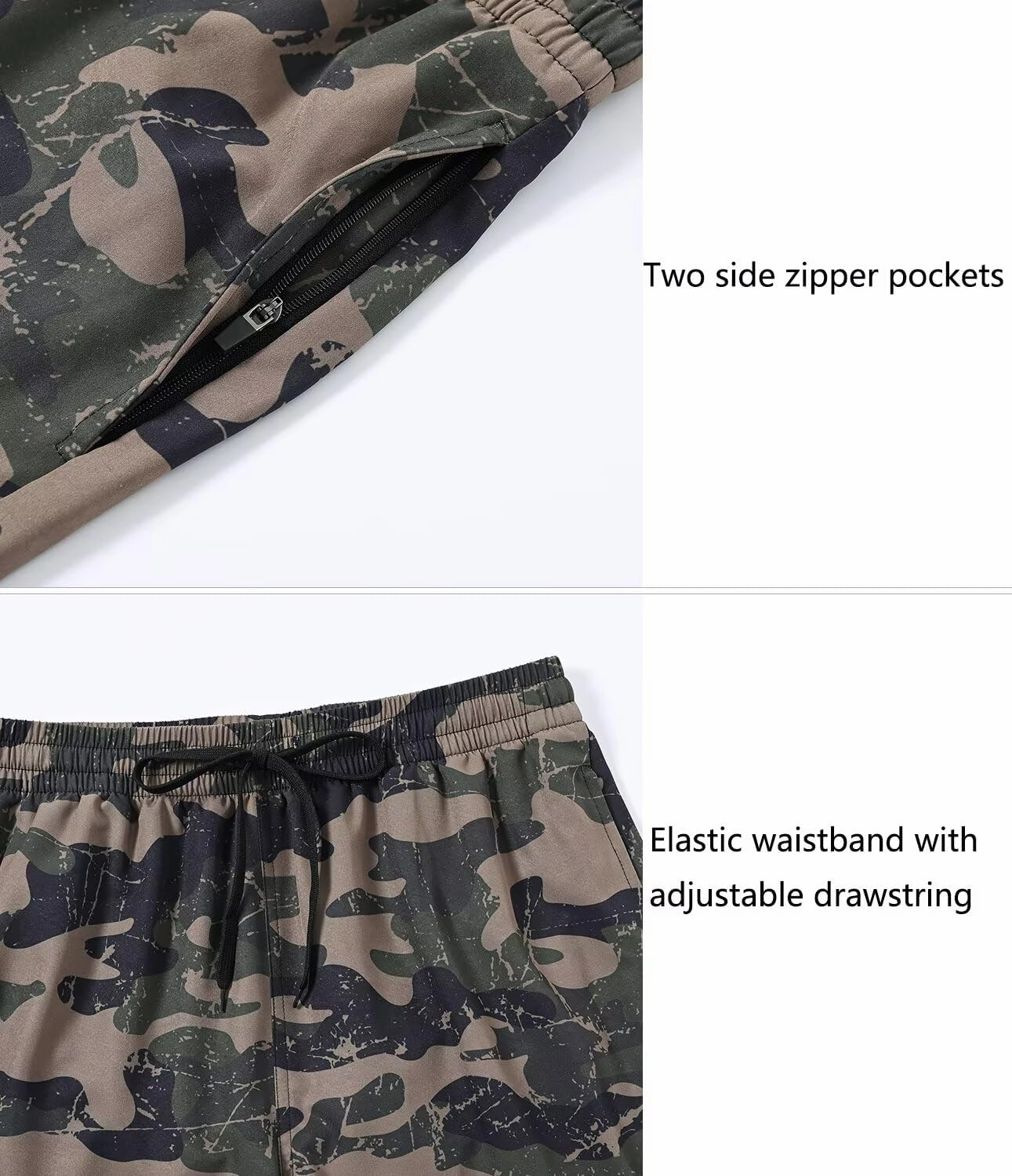 Tyhengta Men's Swim Trunks Quick Dry Beach Shorts with Zipper Pockets and Mesh Lining