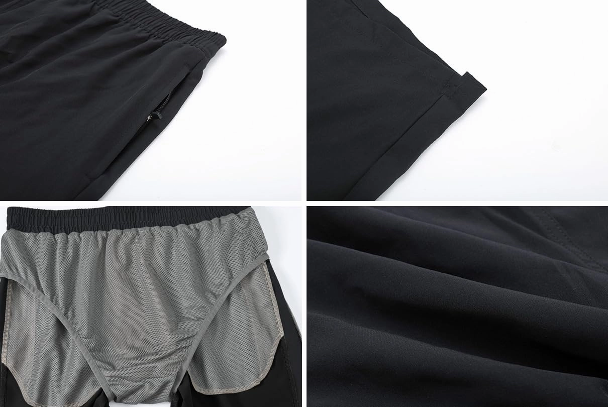 Tyhengta Men's Swim Trunks Quick Dry Beach Shorts with Zipper Pockets and Mesh Lining