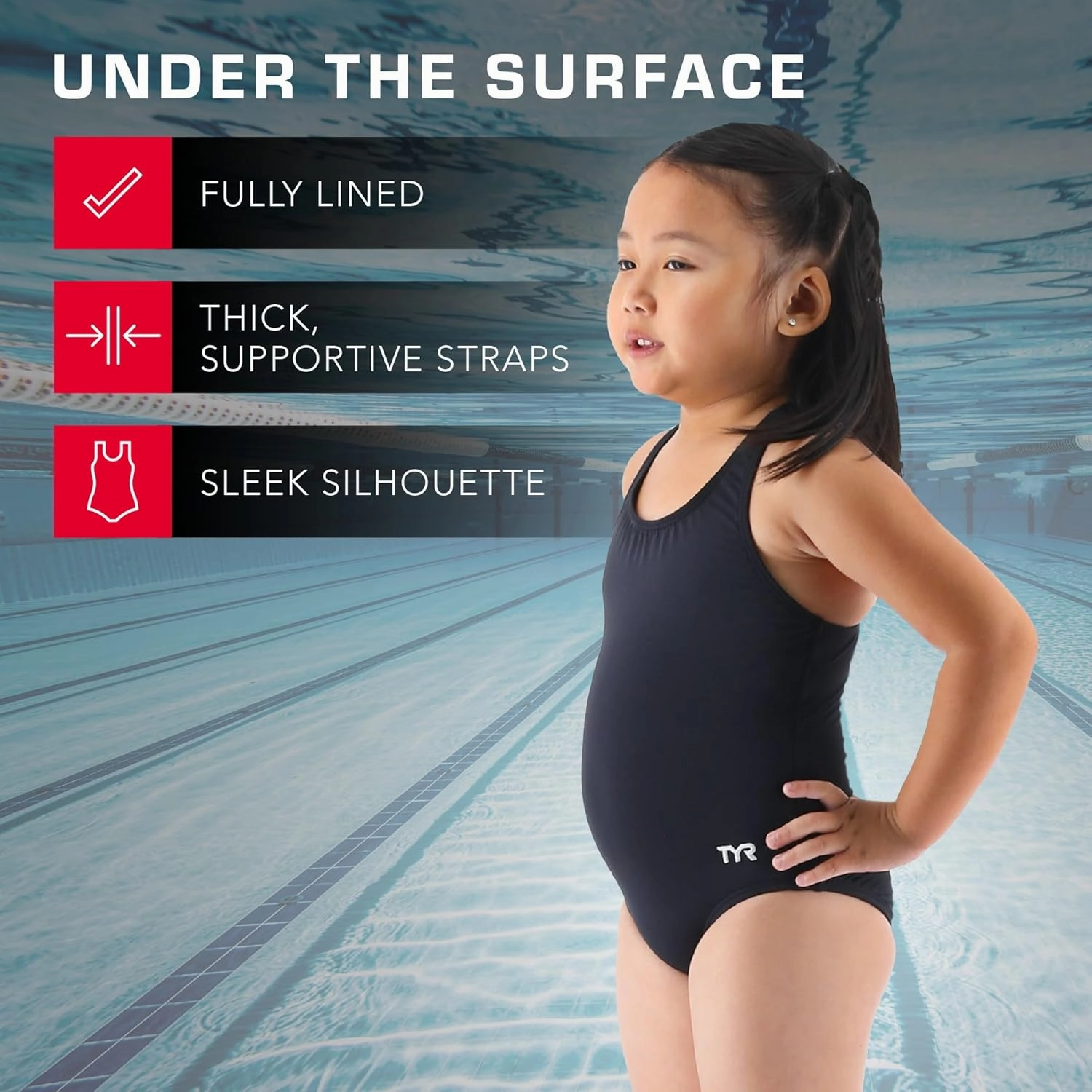 TYR Girls' Standard Durafast Lite Ella Maxfit Swimsuit