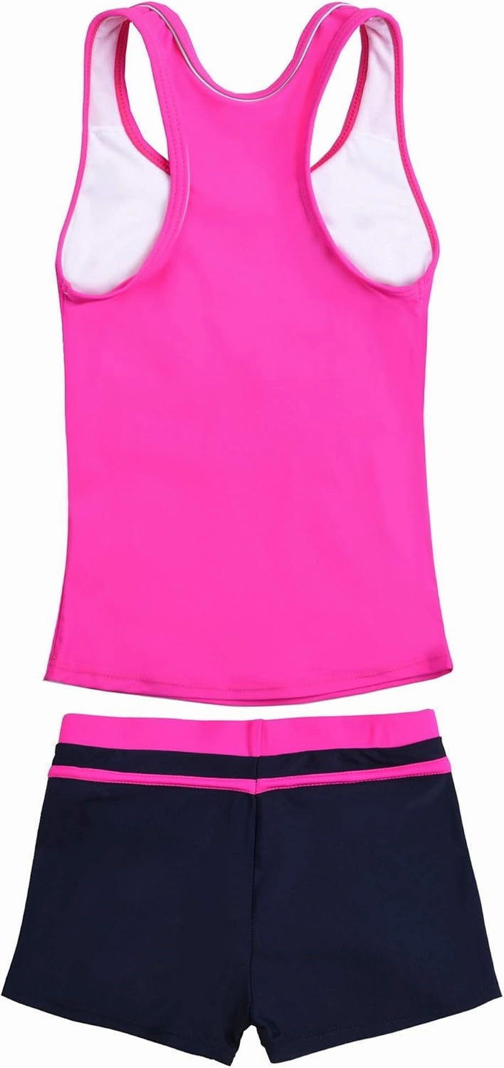 Uhnice Girls Swimsuit Two Piece Tankini Swimwear with Boyshort