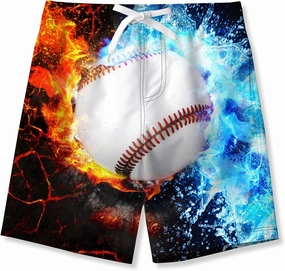 uideazone Boys Teens Swim Trunks Quick Dry Waterproof Surfing Board Shorts Drawstring Elastic Waist with Mesh Lining 5-14T