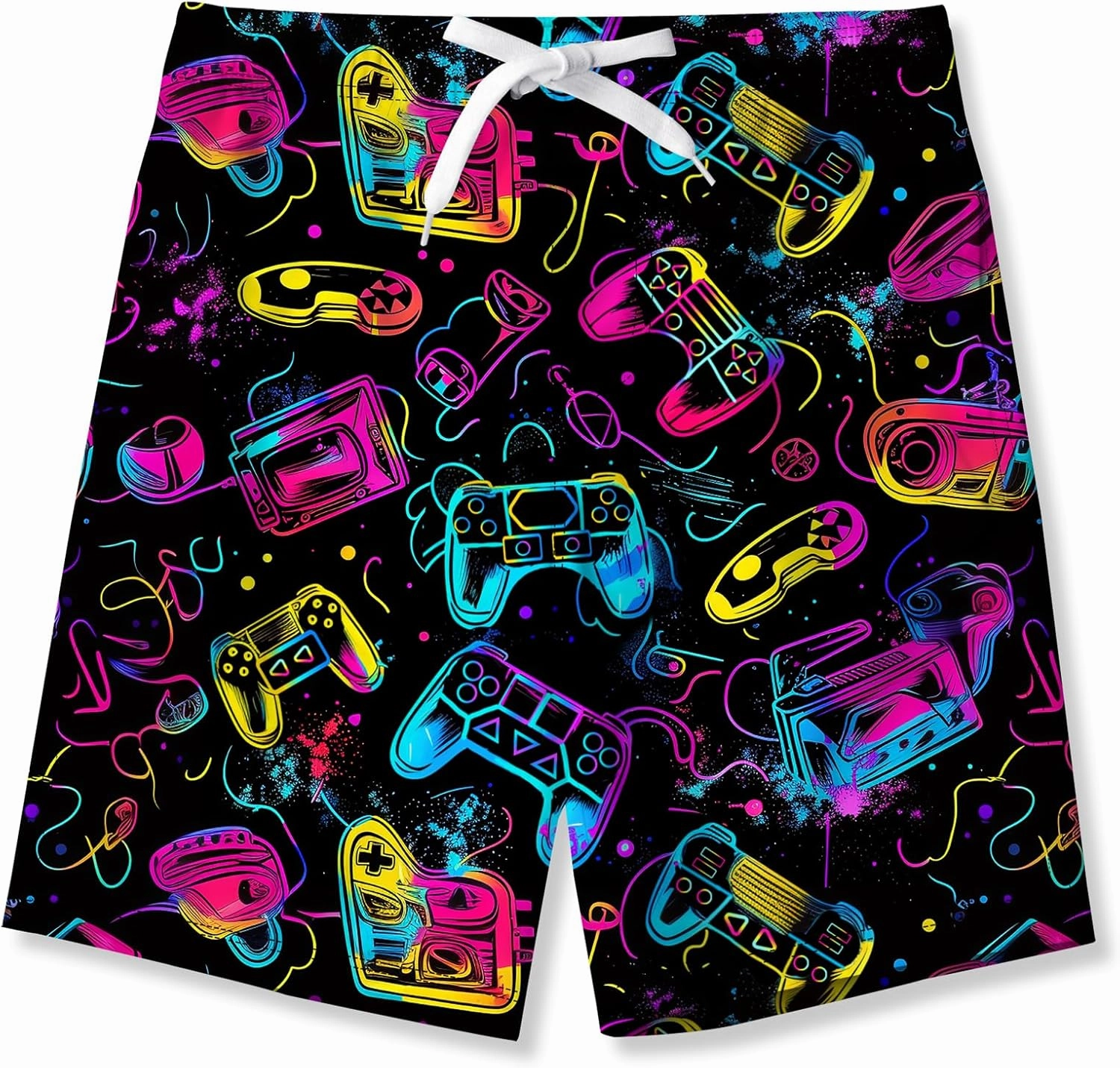 uideazone Boys Teens Swim Trunks Quick Dry Waterproof Surfing Board Shorts Drawstring Elastic Waist with Mesh Lining 5-14T