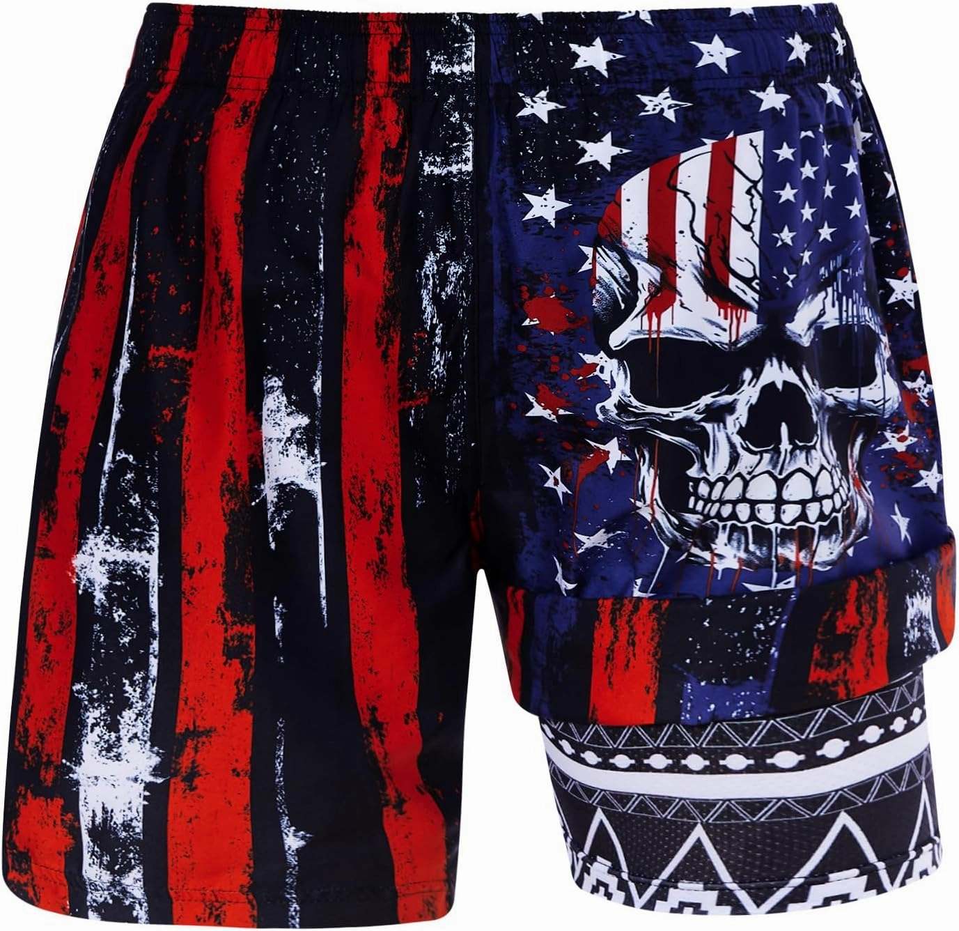 uideazone Mens Swim Trunks with Compression Liner Swimming Shorts 7 Inch Inseam Waterproof Quick Dry Beach Sport Shorts M-XXL