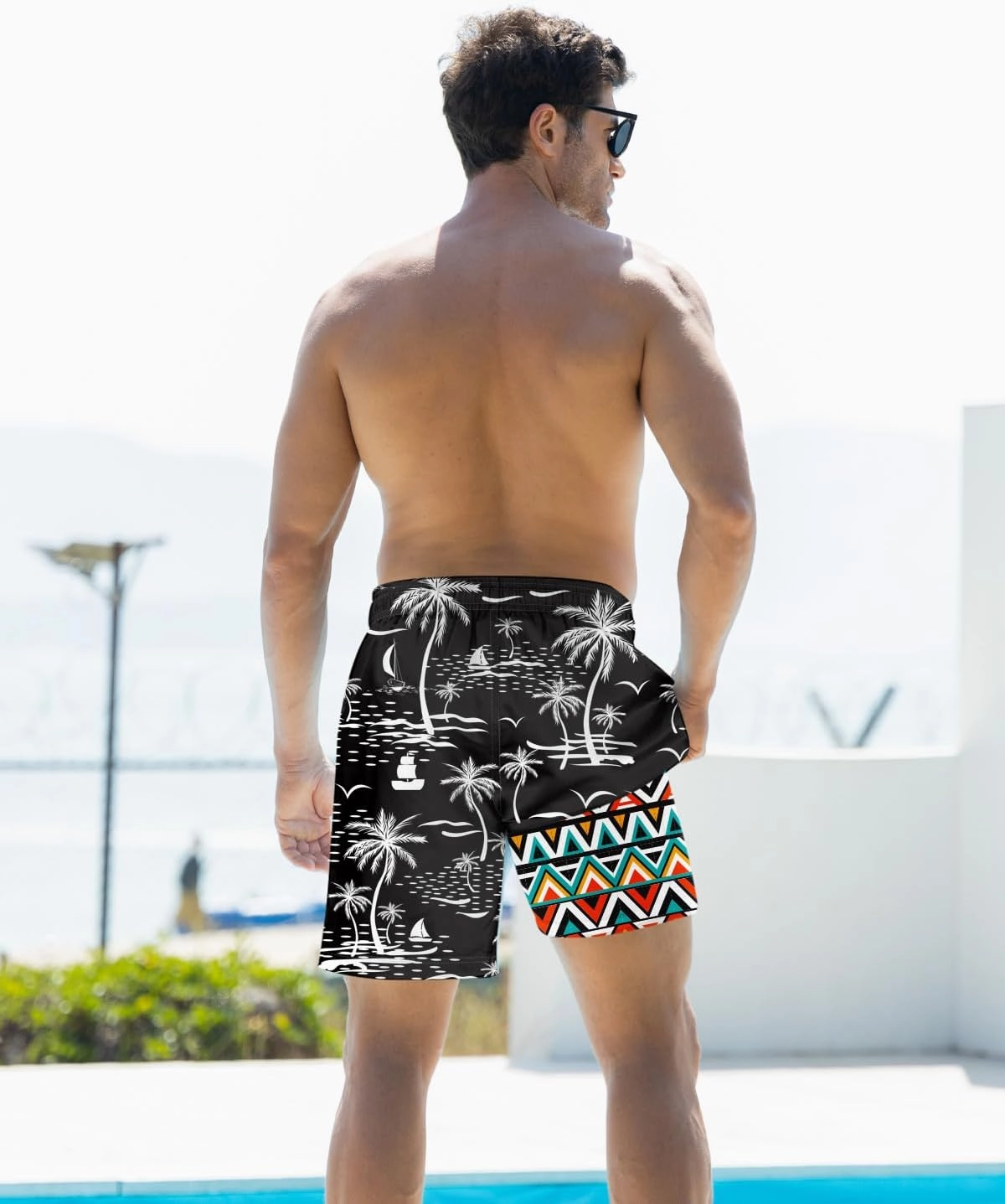 uideazone Mens Swim Trunks with Compression Liner Swimming Shorts 7 Inch Inseam Waterproof Quick Dry Beach Sport Shorts M-XXL
