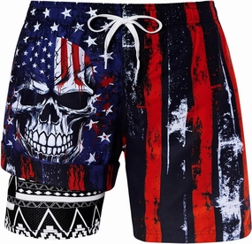 uideazone Mens Swim Trunks with Compression Liner Swimming Shorts 7 Inch Inseam Waterproof Quick Dry Beach Sport Shorts M-XXL
