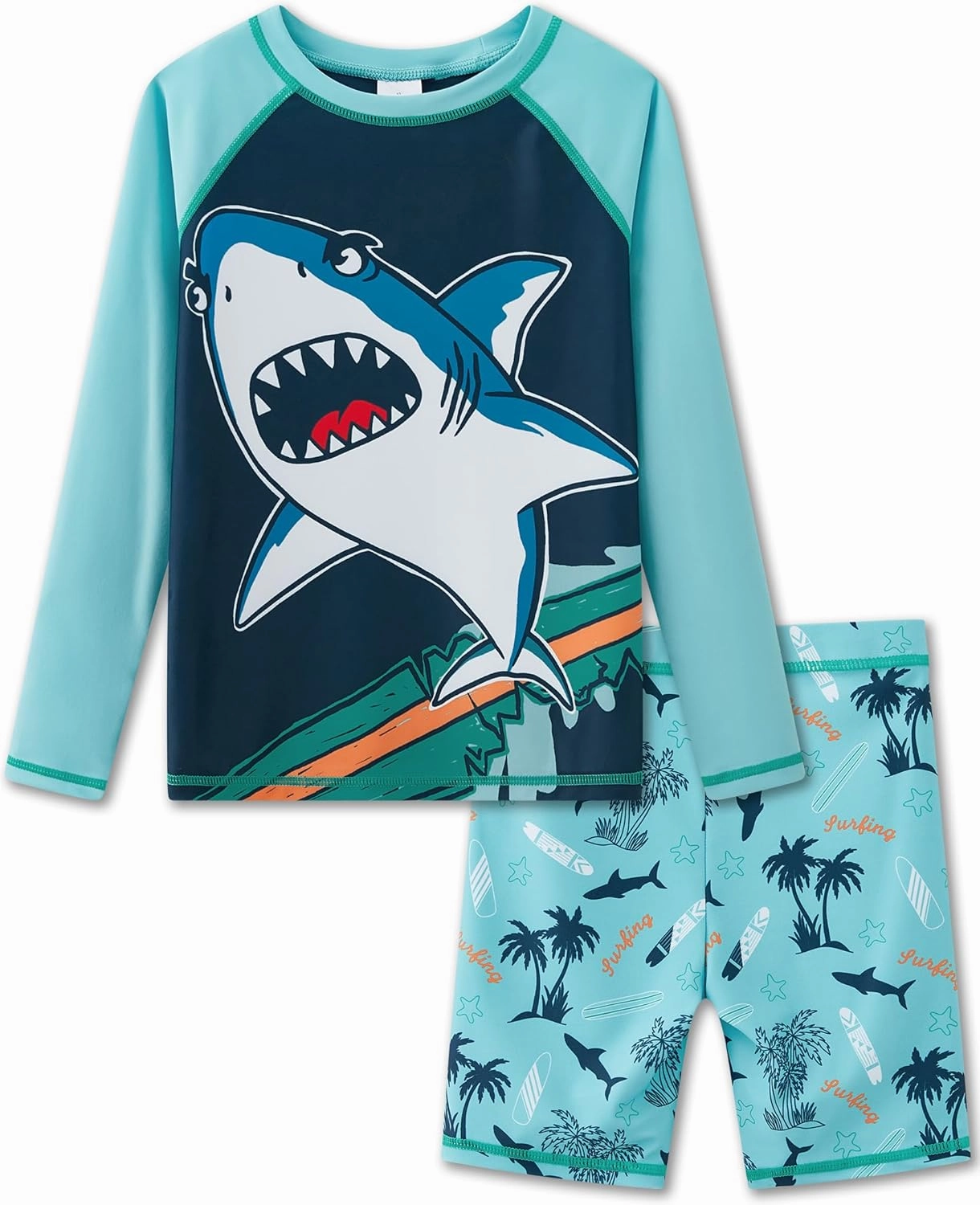 UMELOK Boys' Rash Guard Swim Set