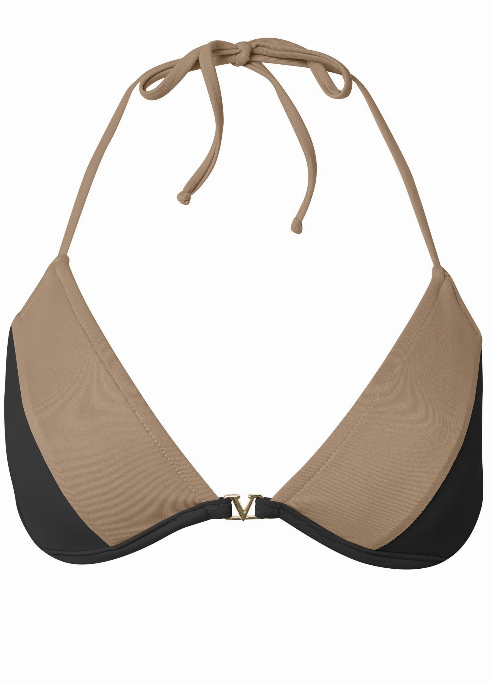 Underwire Triangle Top - Black & Sahara
