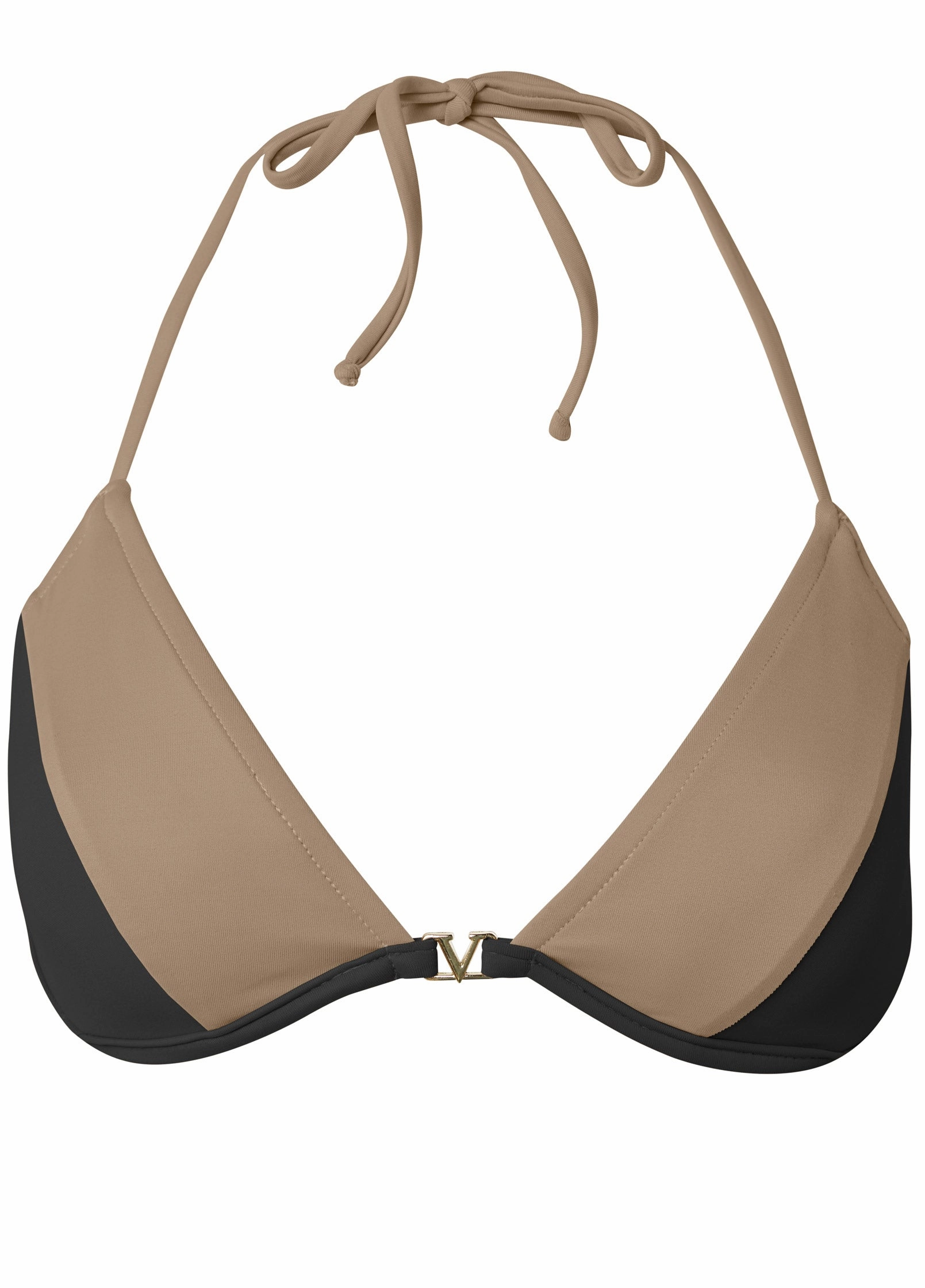 Underwire Triangle Top - Black & Sahara