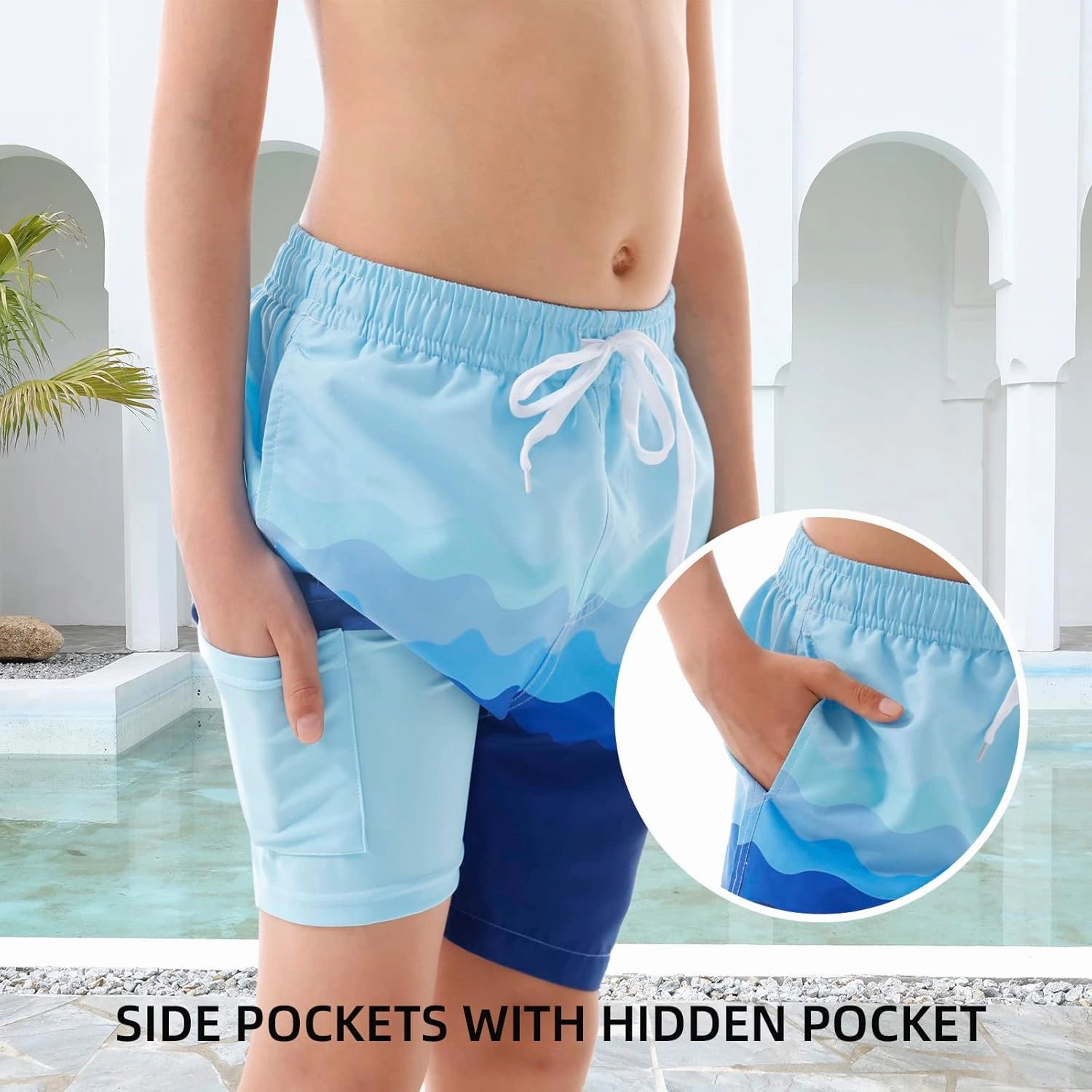 UNICOMIDEA Boys Swim Trunks Compression Liner Swimming Shorts Quick Dry Boxer Brief Swimwear 7-20 Years Bathing Suit