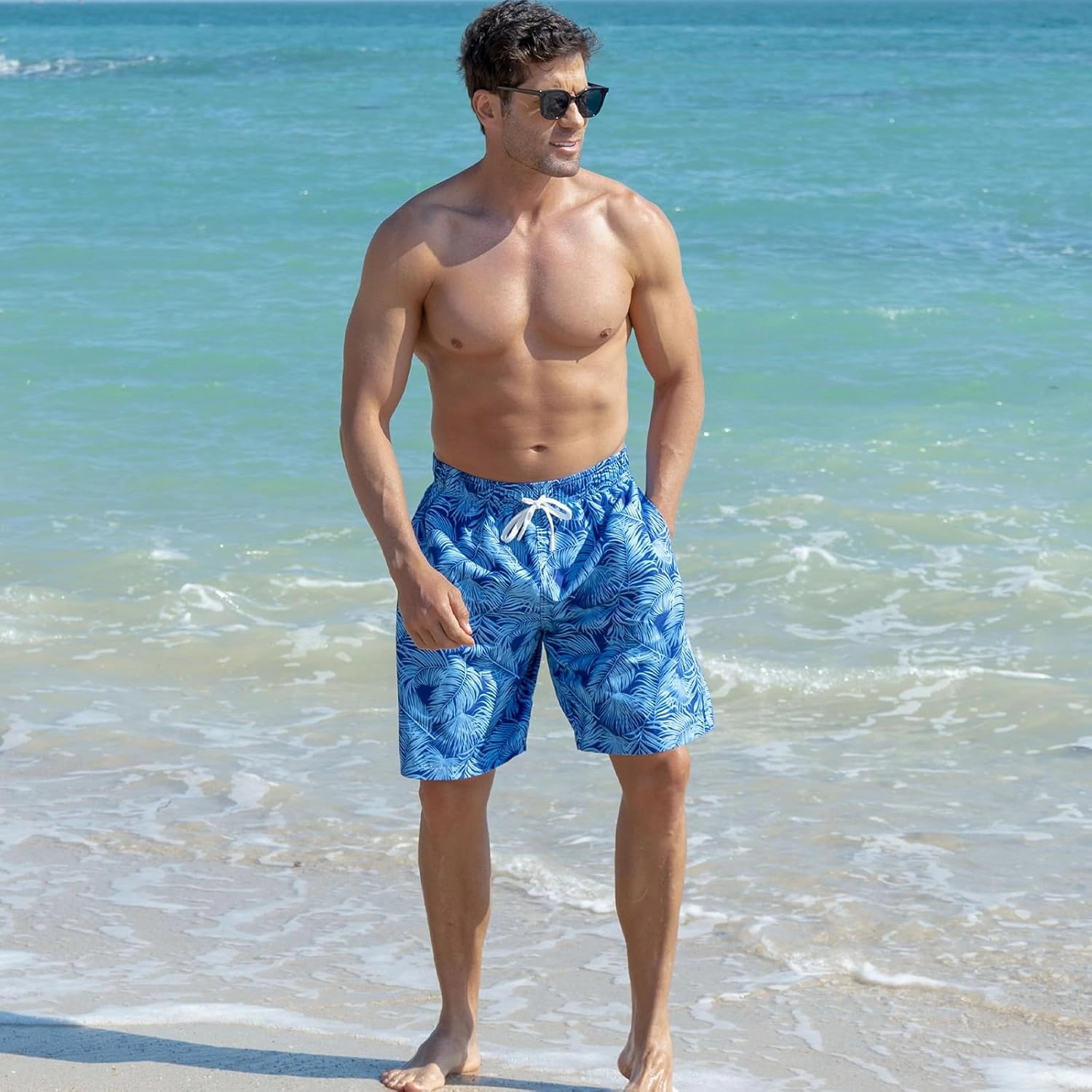 UNICOMIDEA Men Swim Trunks with Compression Liner 9 Inch Long Board Shorts
