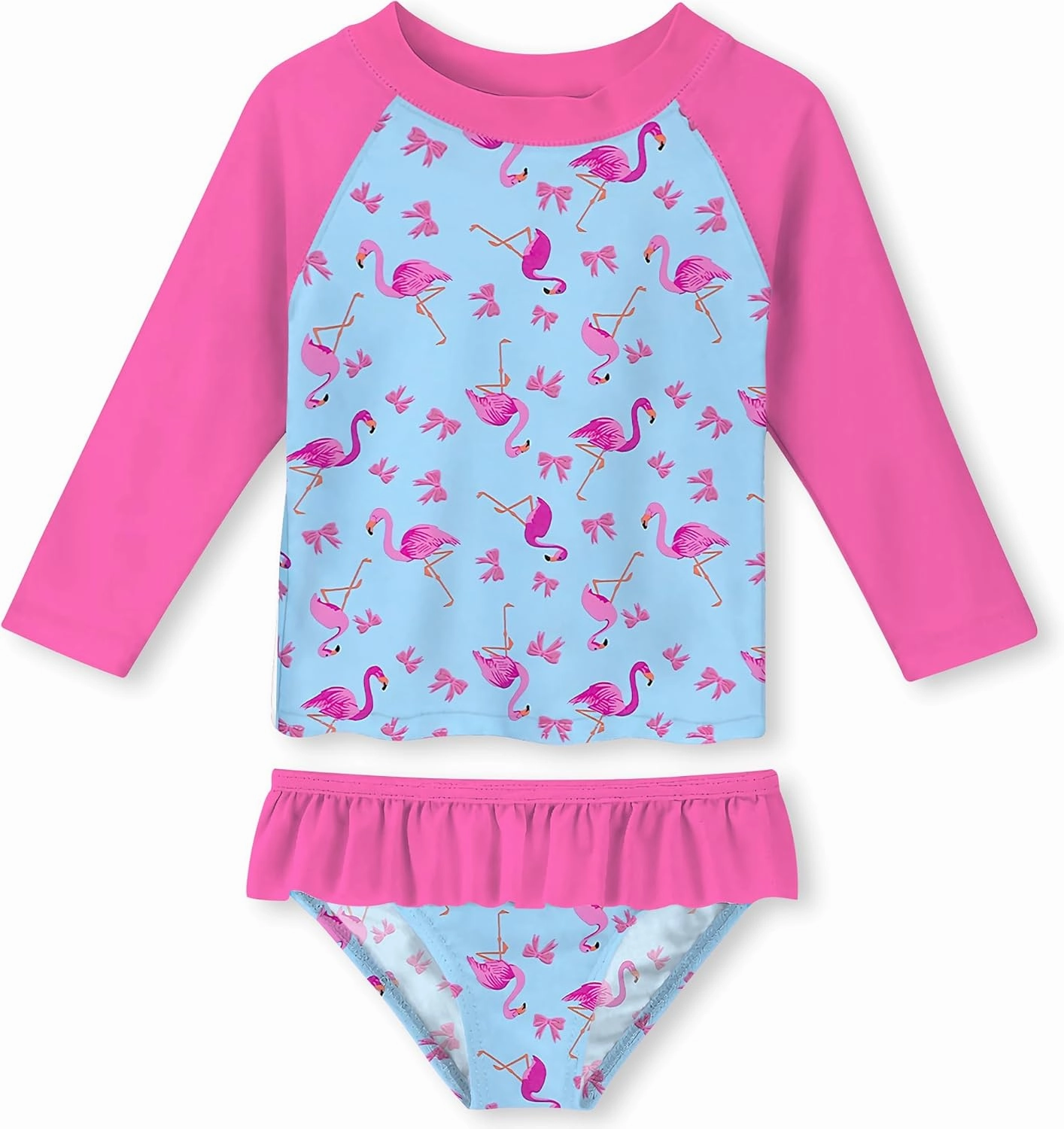 UNIFACO Toddler Girls Swimsuit Rashguard Set Summer Beach Breathable Tankini with UPF 50  Sun Protection 2-8T