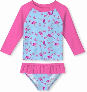 UNIFACO Toddler Girls Swimsuit Rashguard Set Summer Beach Breathable Tankini with UPF 50  Sun Protection 2-8T