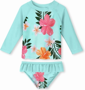 UNIFACO Toddler Girls Swimsuit Rashguard Set Summer Beach Breathable Tankini with UPF 50  Sun Protection 2-8T