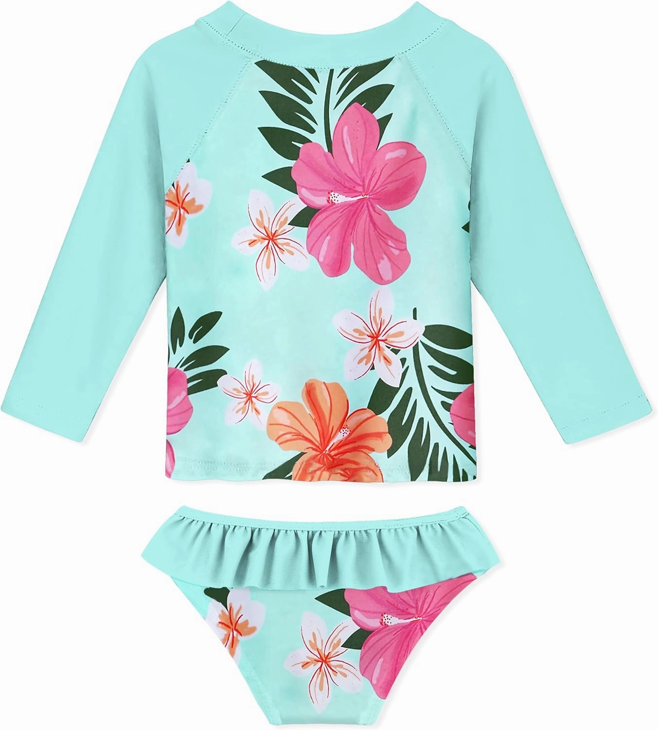 UNIFACO Toddler Girls Swimsuit Rashguard Set Summer Beach Breathable Tankini with UPF 50  Sun Protection 2-8T