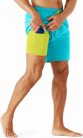URBEST Men's Swim Trunks with Compression Liner Quick Dry Beach Shorts with Pockets for Beach and Swimming