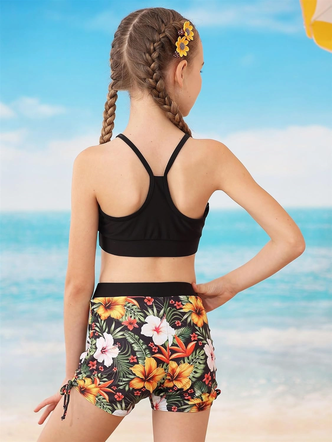 Vieille Girls Swimsuit 2 Piece Bikini Bathing Suit Quick Dry Swimwear Size 7-12 Years