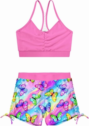 Vieille Girls Swimsuit 2 Piece Bikini Bathing Suit Quick Dry Swimwear Size 7-12 Years