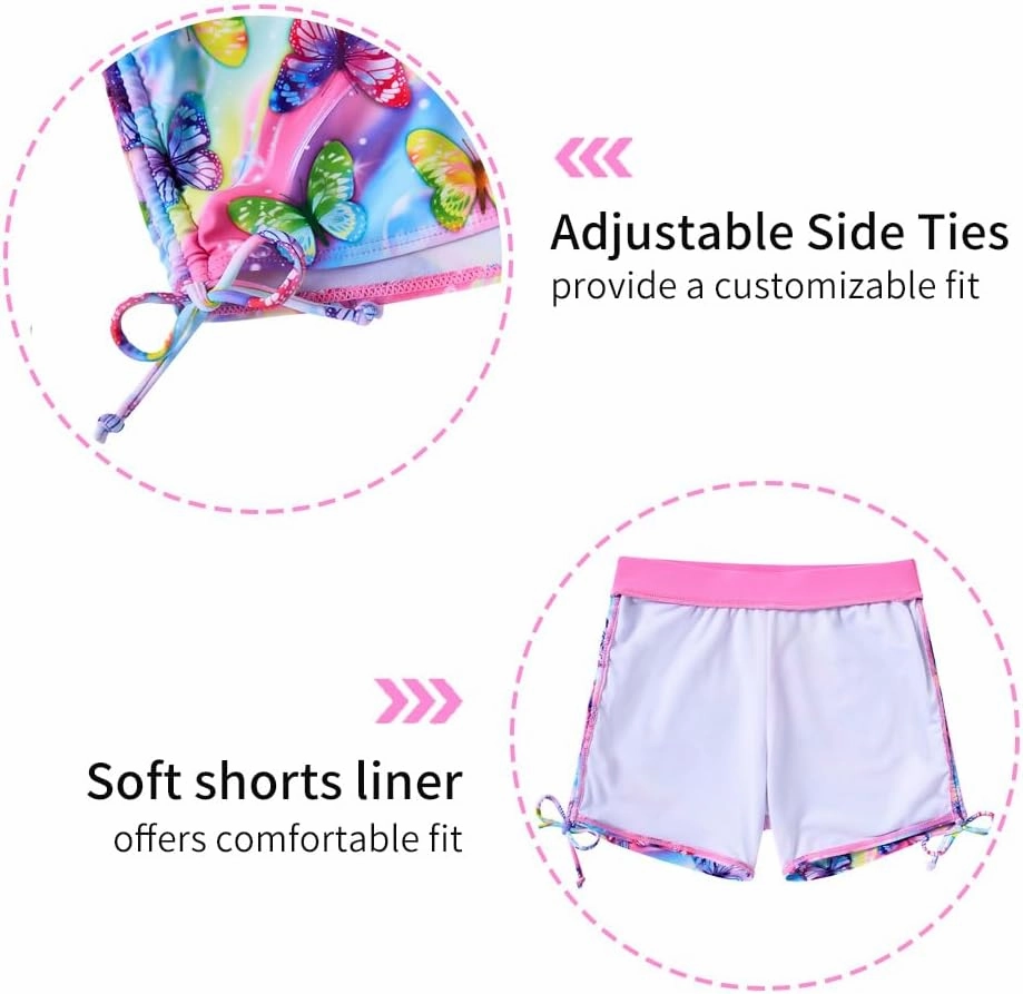 Vieille Girls Swimsuit 2 Piece Bikini Bathing Suit Quick Dry Swimwear Size 7-12 Years