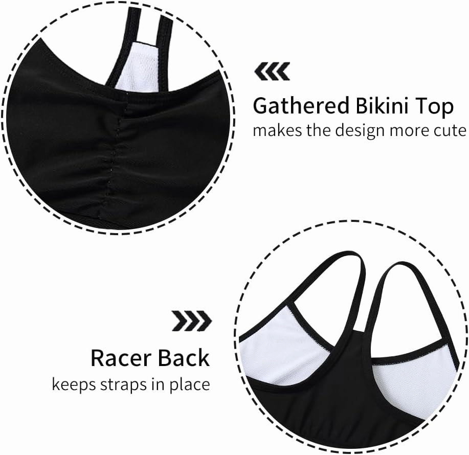 Vieille Girls Swimsuit 2 Piece Bikini Bathing Suit Quick Dry Swimwear Size 7-12 Years