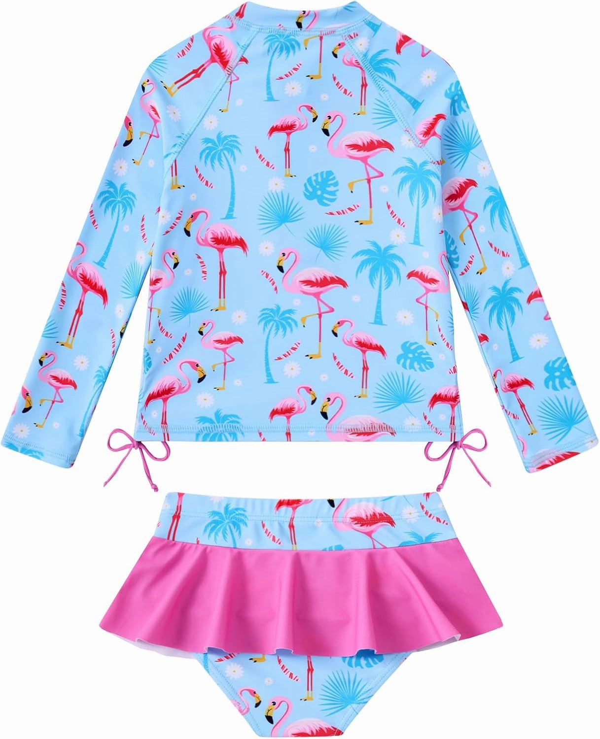 Vieille Toddler Girls Swimsuit 2 Piece Rash Guard Sets Long Sleeve Bathing Suit with UPF 50  Sun Protection 2-6 Years
