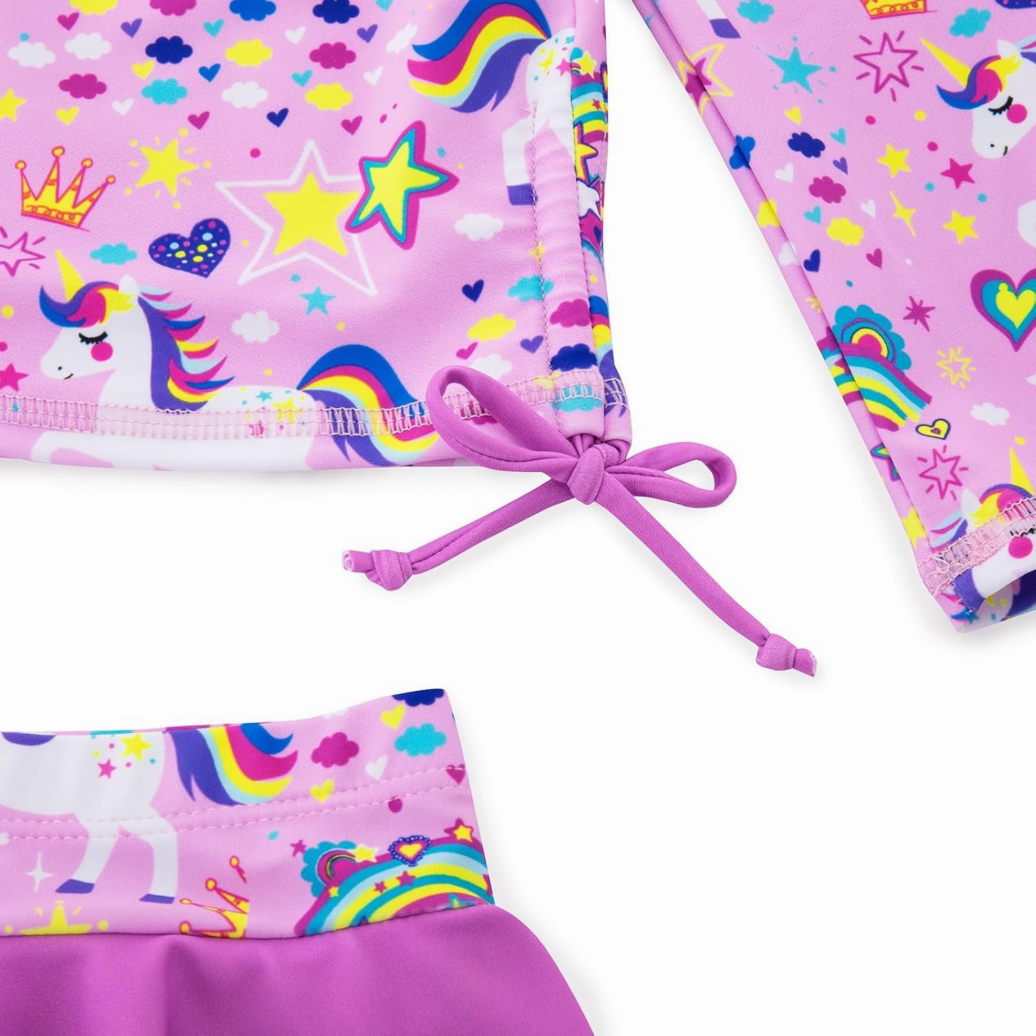 Vieille Toddler Girls Swimsuit 2 Piece Rash Guard Sets Long Sleeve Bathing Suit with UPF 50  Sun Protection 2-6 Years