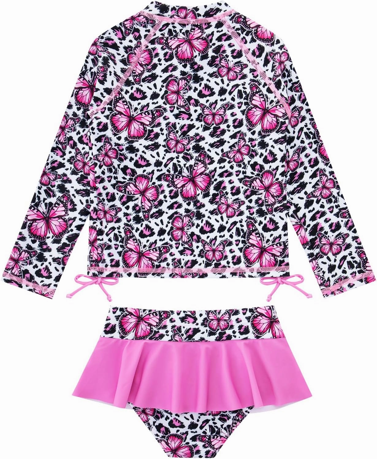 Vieille Toddler Girls Swimsuit 2 Piece Rash Guard Sets Long Sleeve Bathing Suit with UPF 50  Sun Protection 2-6 Years